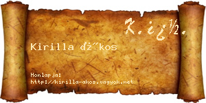 Kirilla Ákos névjegykártya
